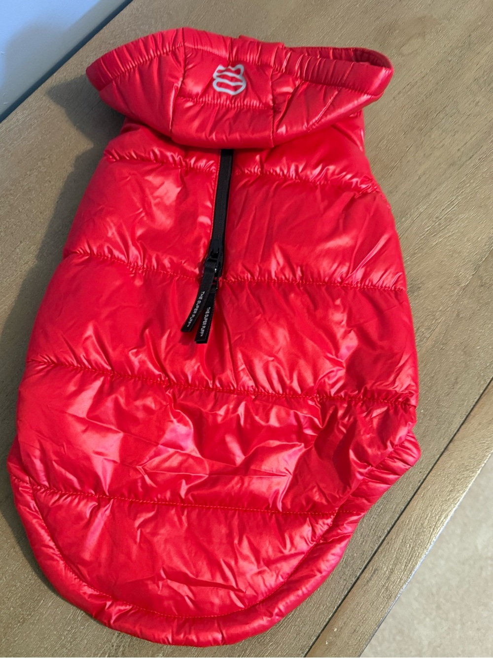 ❤️ Ruff Puff x The Super Puff Gloss Flashing Red Dog Puffer — Size S ❤️